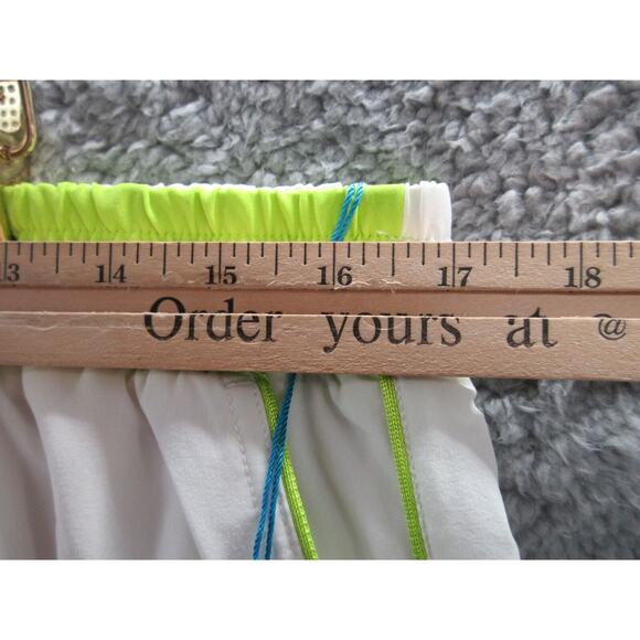 NWT Sergio Tacchini TCP Shorts Mens Size Large Mesh Lined WHITE LIME Shorts - Picture 6 of 13